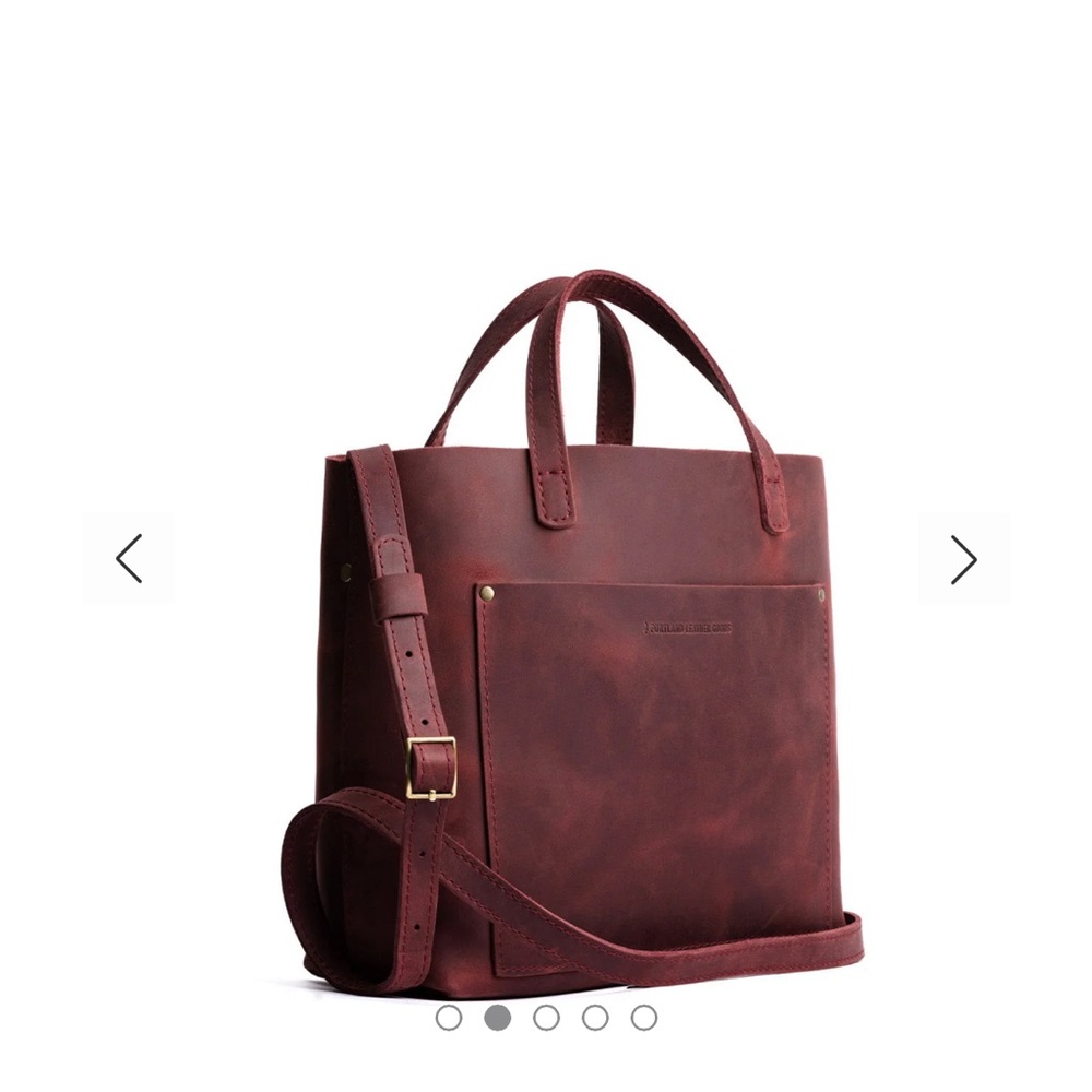 Portland Leather Medium Crossbody Tote - Merlot - Picture 2 of 5